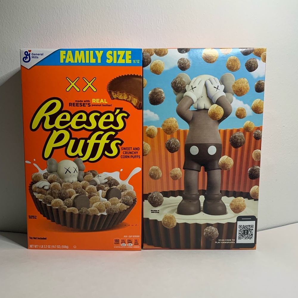 Reese’s puffs x kaws limited edition cereal lot of 2